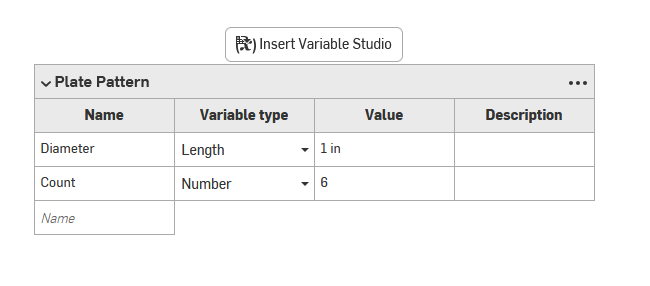 Variable Table Onshape Onshape Learning Center